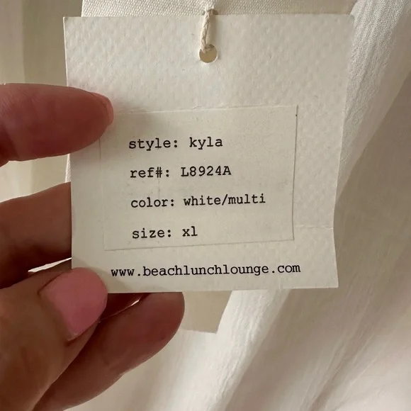 White, Pink and Orange Relaxed Smocked Tunic BoHo-Kyla - Picture 5 of 5